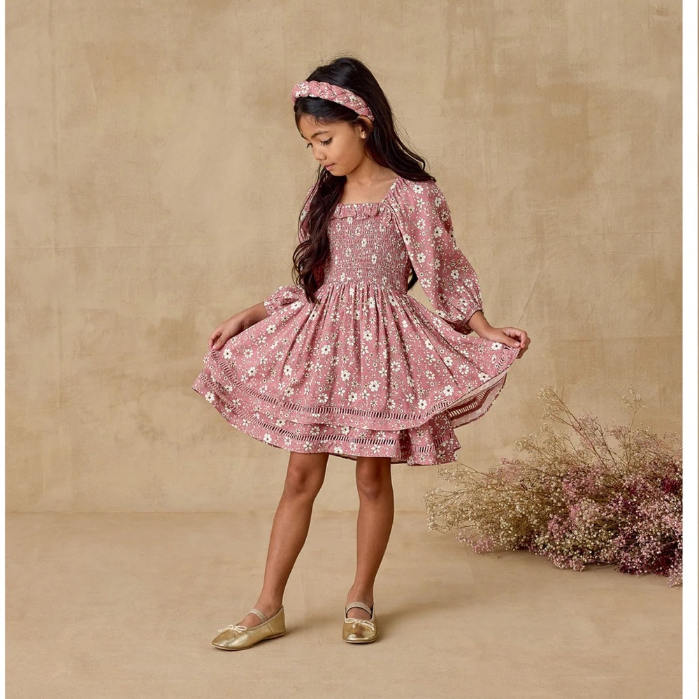 Adorable Pink Floral Kids Dress
